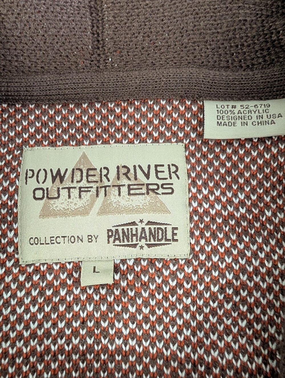 Western  Cardigan Button Up  Sweater Bell Sleeves Red Accent L - Picture 3 of 4